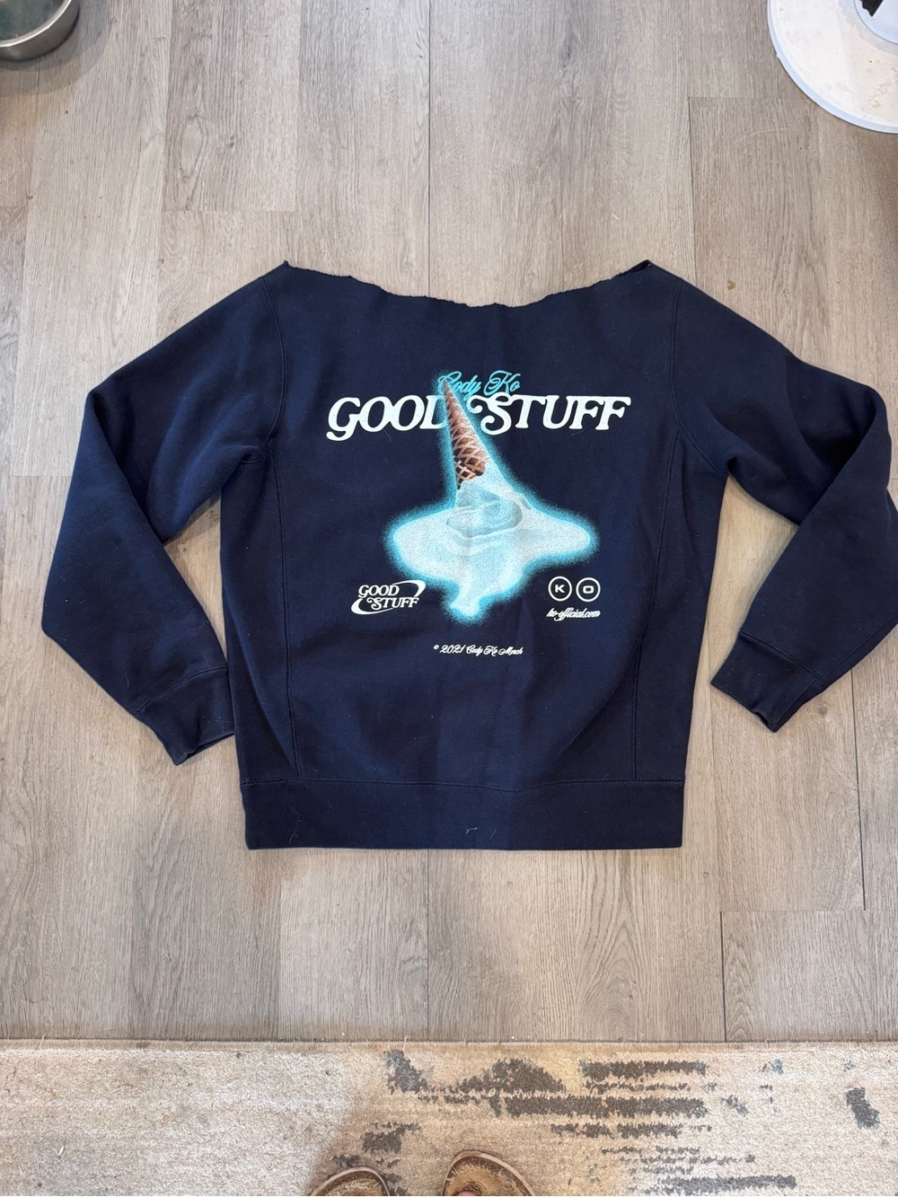 Cody Ko Good Stuff Black Sweatshirt 2021, Modified Neckline, Approx Size Small